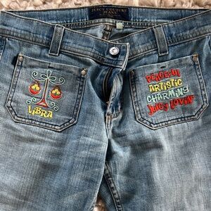 Juicy Couture Light Blue Embroidered Libra Bootcut Jeans